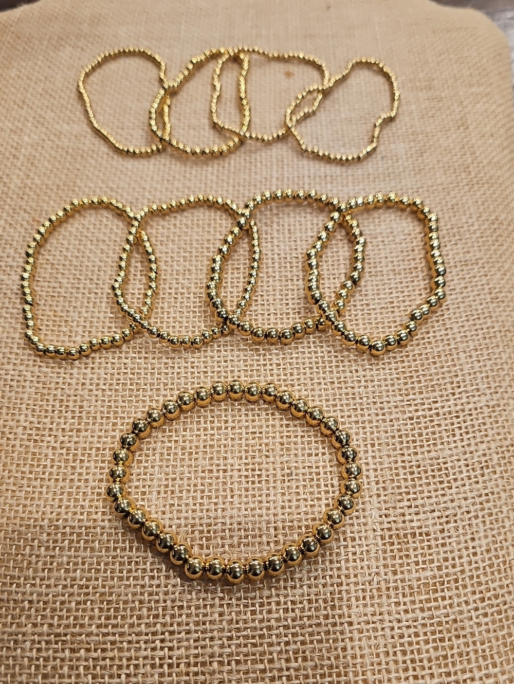 New Plunder 9 Gold Stretch Bracelet Set - Picture 2 of 2